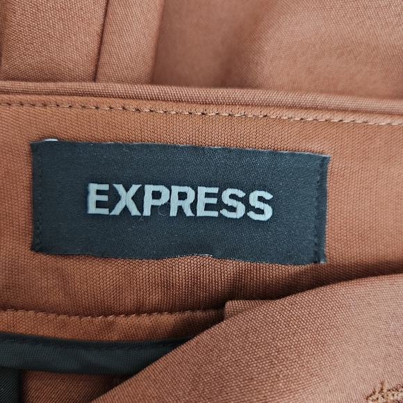 Express Slim Ankle Sailor Dress Pants Terracotta Brown Red High Rise Stretch 10 - Picture 4 of 7